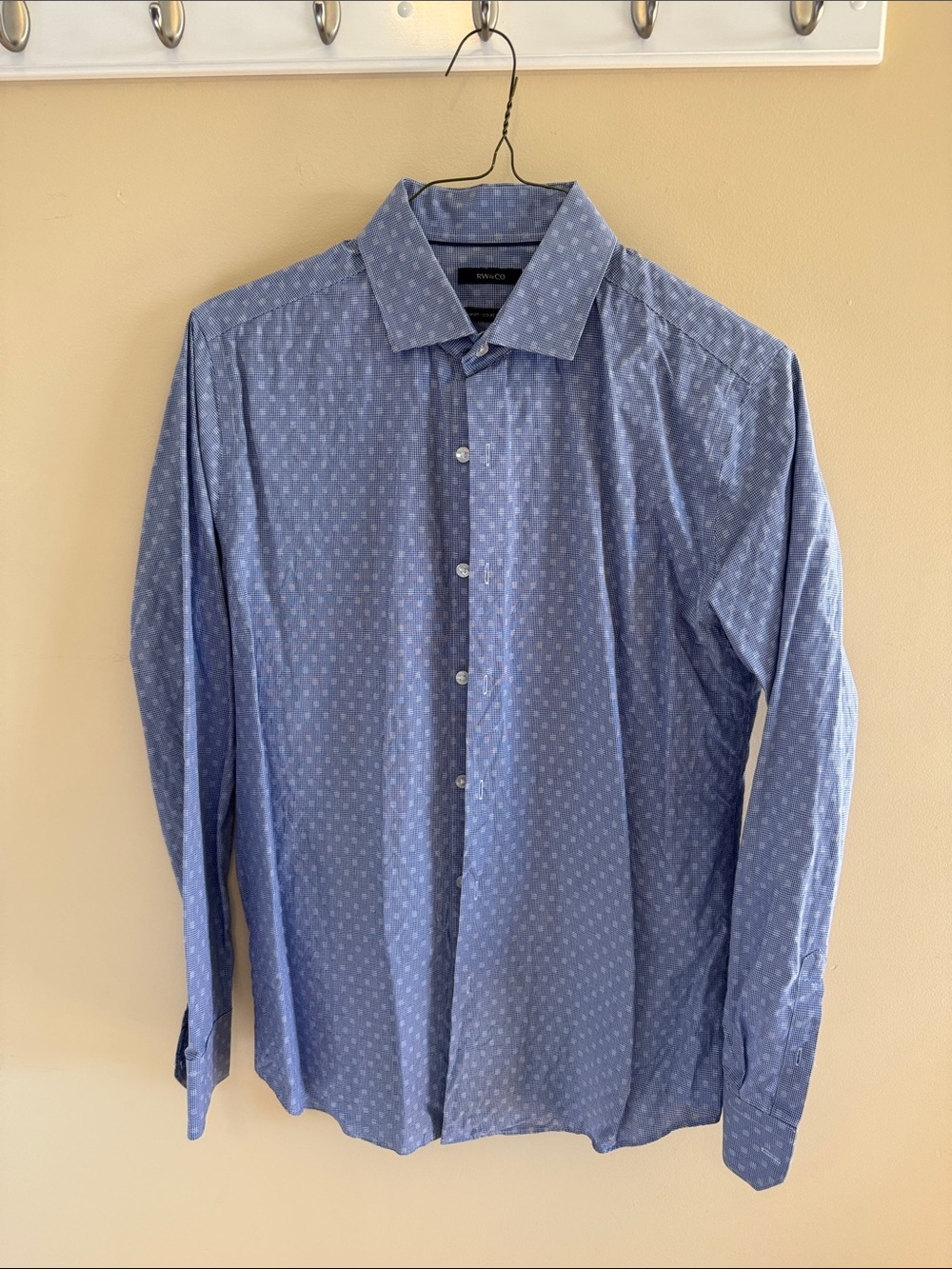 RW&CO. Light Blue Patterned Men's Dress Shirt